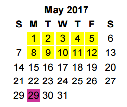 District School Academic Calendar for Orr Elementary for May 2017