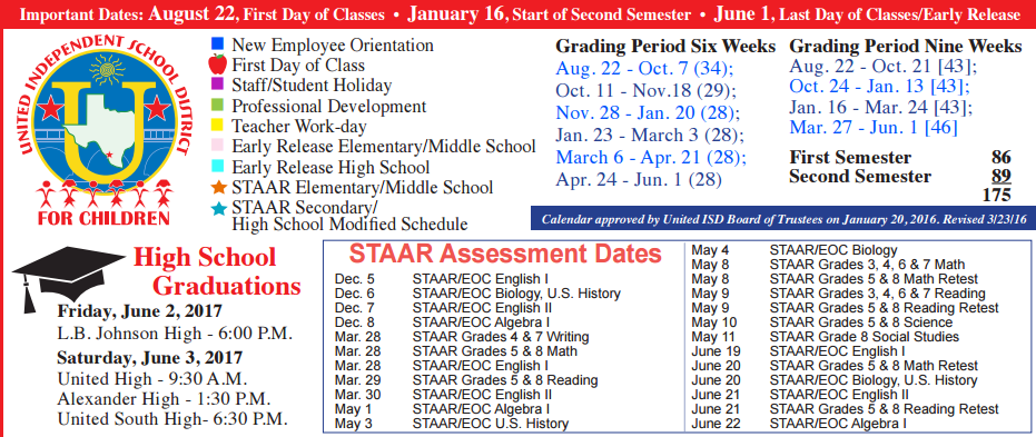 District School Academic Calendar Key for Clark Middle