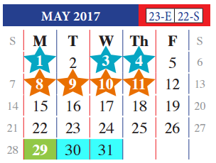 District School Academic Calendar for John B Alexander High School for May 2017