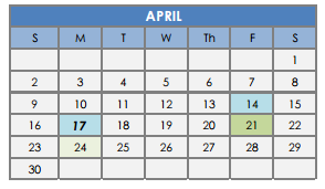District School Academic Calendar for Tennyson Middle for April 2017