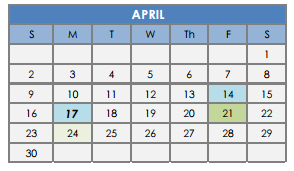 District School Academic Calendar for Cesar Chavez Middle School for April 2017