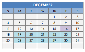 District School Academic Calendar for Lake Air Middle for December 2016