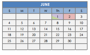 District School Academic Calendar for University High School for June 2017