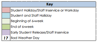 District School Academic Calendar Legend for Brook Avenue Elementary School