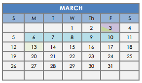 District School Academic Calendar for Lake Waco Montessori Magnet for March 2017