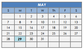 District School Academic Calendar for Waco High School for May 2017