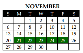 District School Academic Calendar for Wedgeworth Elementary for November 2016