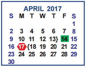 District School Academic Calendar for Horton Disciplinary Alternative Ed for April 2017