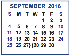 District School Academic Calendar for Airport Elementary for September 2016