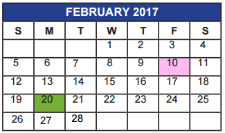 District School Academic Calendar for Carrigan Ctr for February 2017