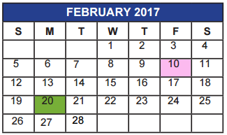 District School Academic Calendar for Northwest Head Start for February 2017