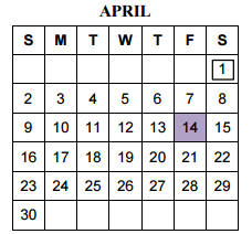 District School Academic Calendar for C C Hardy Elementary for April 2017