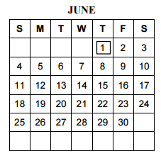 District School Academic Calendar for Jjaep for June 2017