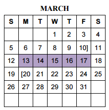 District School Academic Calendar for Stubblefield Alternative Academy for March 2017