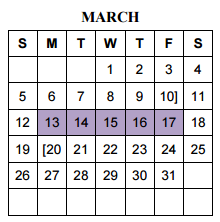 District School Academic Calendar for Turner Elementary for March 2017