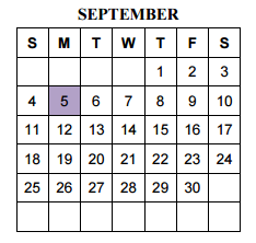 District School Academic Calendar for Jjaep for September 2016