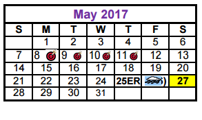 District School Academic Calendar for Collin Co J J A E P for May 2017