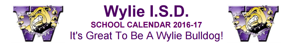 District School Academic Calendar for Wylie Elementary