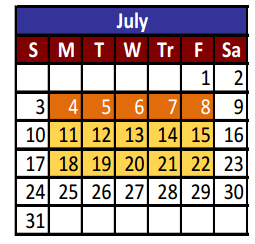 District School Academic Calendar for Plato Academy for July 2016