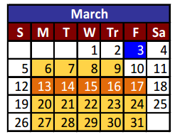 District School Academic Calendar for Robbin E L Washington Elementary for March 2017