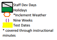 District School Academic Calendar Legend for Sammons Elementary School