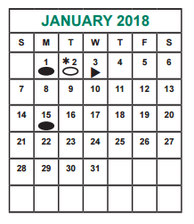 District School Academic Calendar for Kennedy Elementary for January 2018