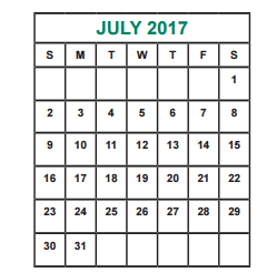District School Academic Calendar for Chambers Elementary School for July 2017