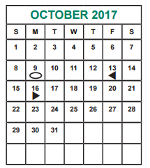 District School Academic Calendar for Hearne Elementary School for October 2017
