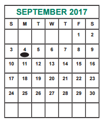 District School Academic Calendar for O'donnell Middle for September 2017