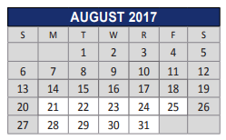 District School Academic Calendar for Allen High School for August 2017