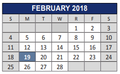 District School Academic Calendar for Anderson Elementary School for February 2018