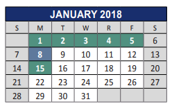 District School Academic Calendar for Story Elementary School for January 2018