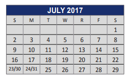 District School Academic Calendar for Boyd Elementary School for July 2017