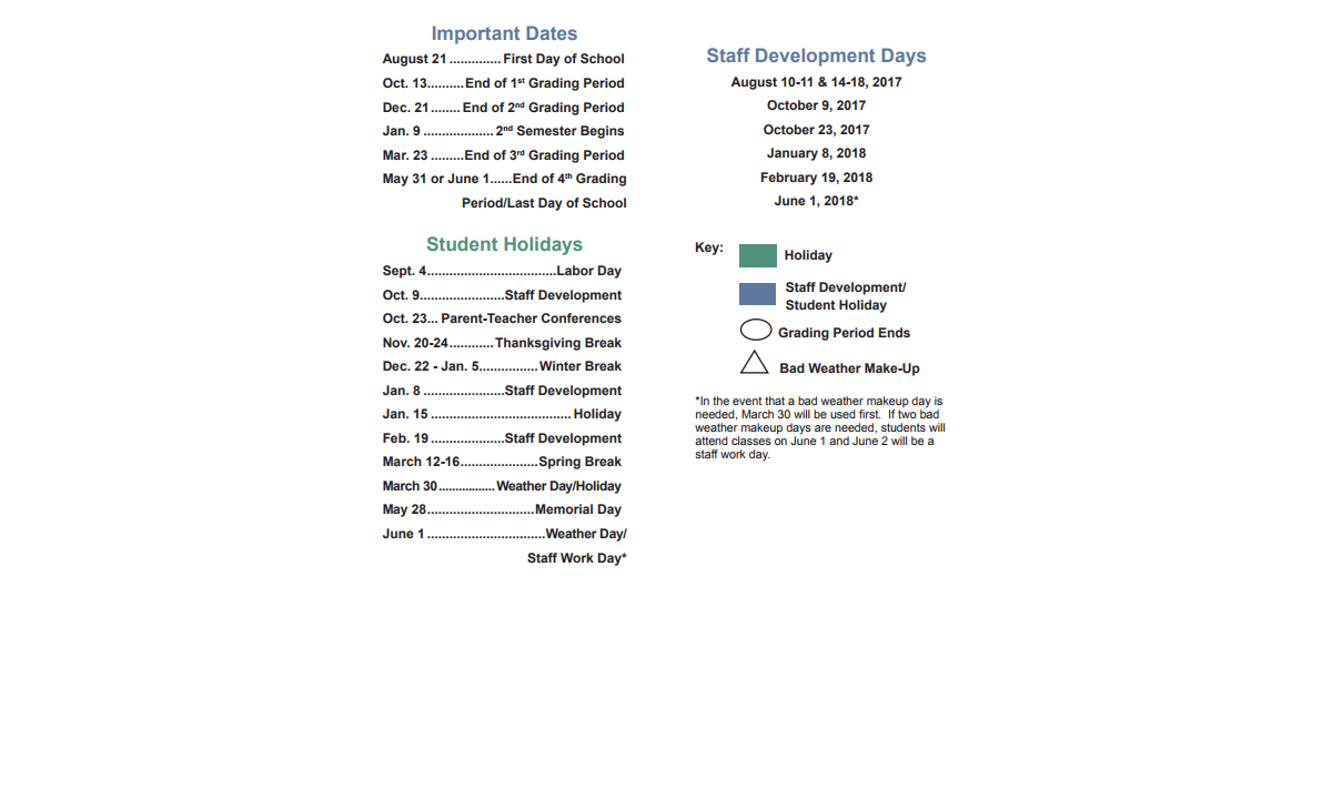 District School Academic Calendar Key for Lowery Freshman Center