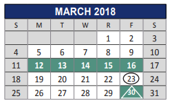 District School Academic Calendar for Chandler Elementary School for March 2018