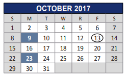 District School Academic Calendar for Marion Elementary for October 2017