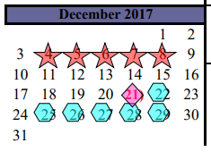 District School Academic Calendar for Assets for December 2017