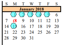 District School Academic Calendar for E C Mason Elementary for January 2018