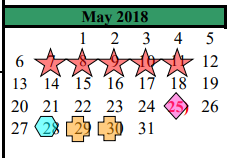 District School Academic Calendar for Alvin Junior High for May 2018