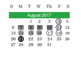 District School Academic Calendar for Joslin Elementary for August 2017