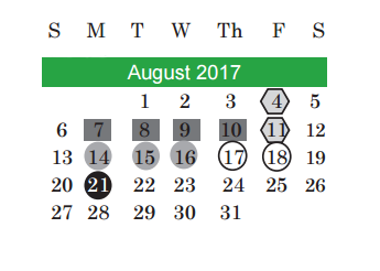 District School Academic Calendar for Overton Elementary for August 2017