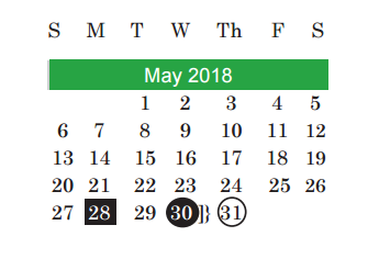 District School Academic Calendar for Travis Heights Elementary for May 2018