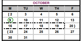 District School Academic Calendar for Bastrop County Juvenile Boot Camp for October 2017