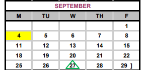 District School Academic Calendar for Cedar Creek Middle School for September 2017