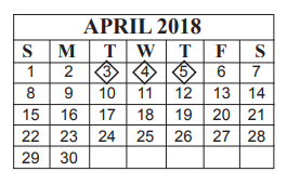 District School Academic Calendar for Marshall Middle School for April 2018