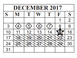 District School Academic Calendar for Field Elementary for December 2017