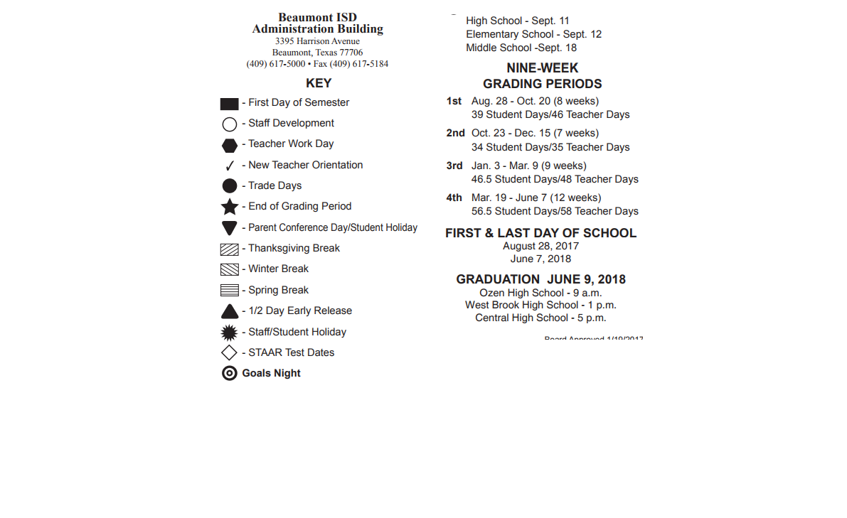 District School Academic Calendar Key for Ogden Elementary