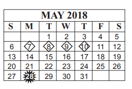 District School Academic Calendar for Guess Elementary School for May 2018