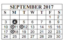 District School Academic Calendar for Odom Middle School for September 2017