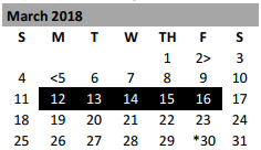 District School Academic Calendar for Joe M Pirtle Elementary for March 2018